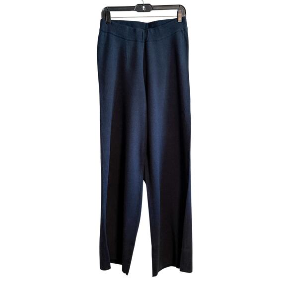 G.I.L.I. Got It Love It Wide Leg Knit Pull On Pants Navy Blue NWOT Size S - Picture 1 of 12